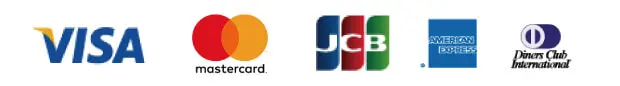 VISA,mastercard,JCB,AMERICAN EXPRESS,Diners Club International